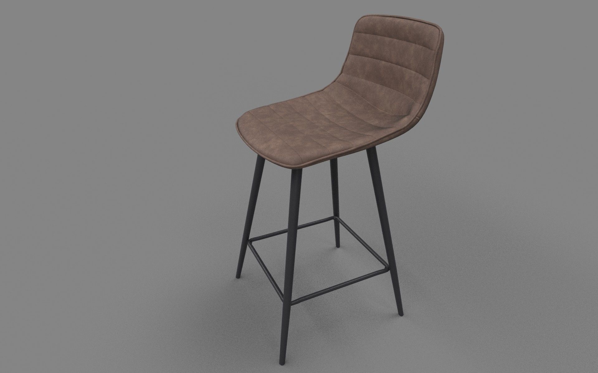 Chair bar stool Low-poly 3D model_5