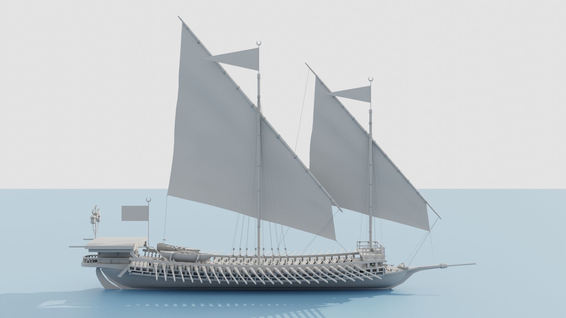 Galley Ship 3D model_4