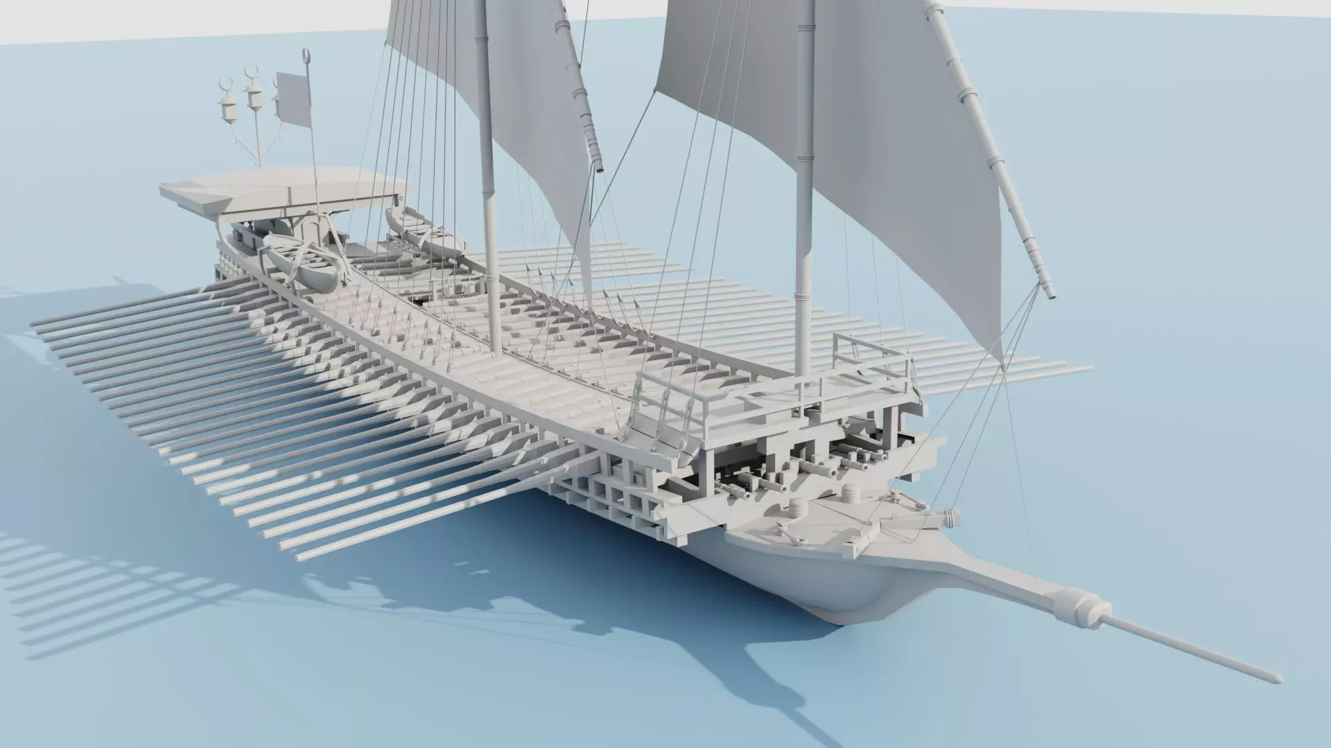 Galley Ship 3D model_0