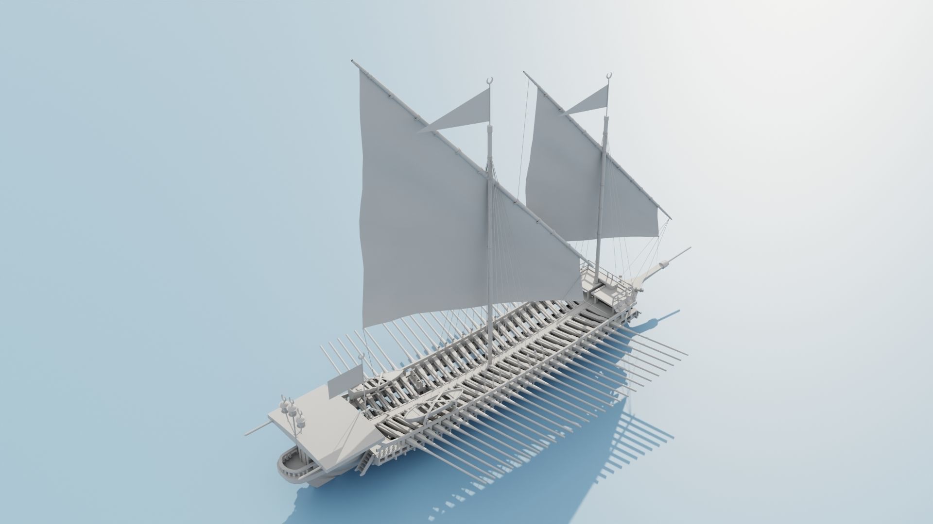 Galley Ship 3D model_1