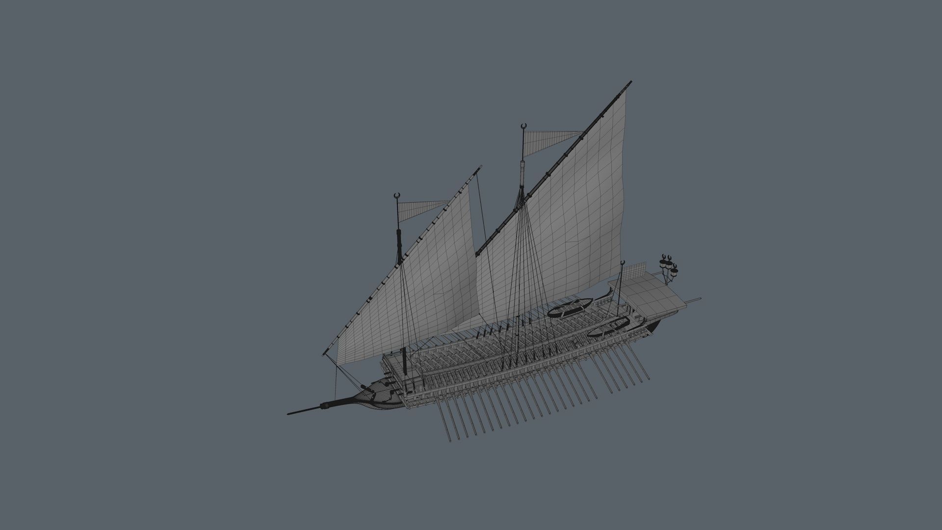 Galley Ship 3D model_5
