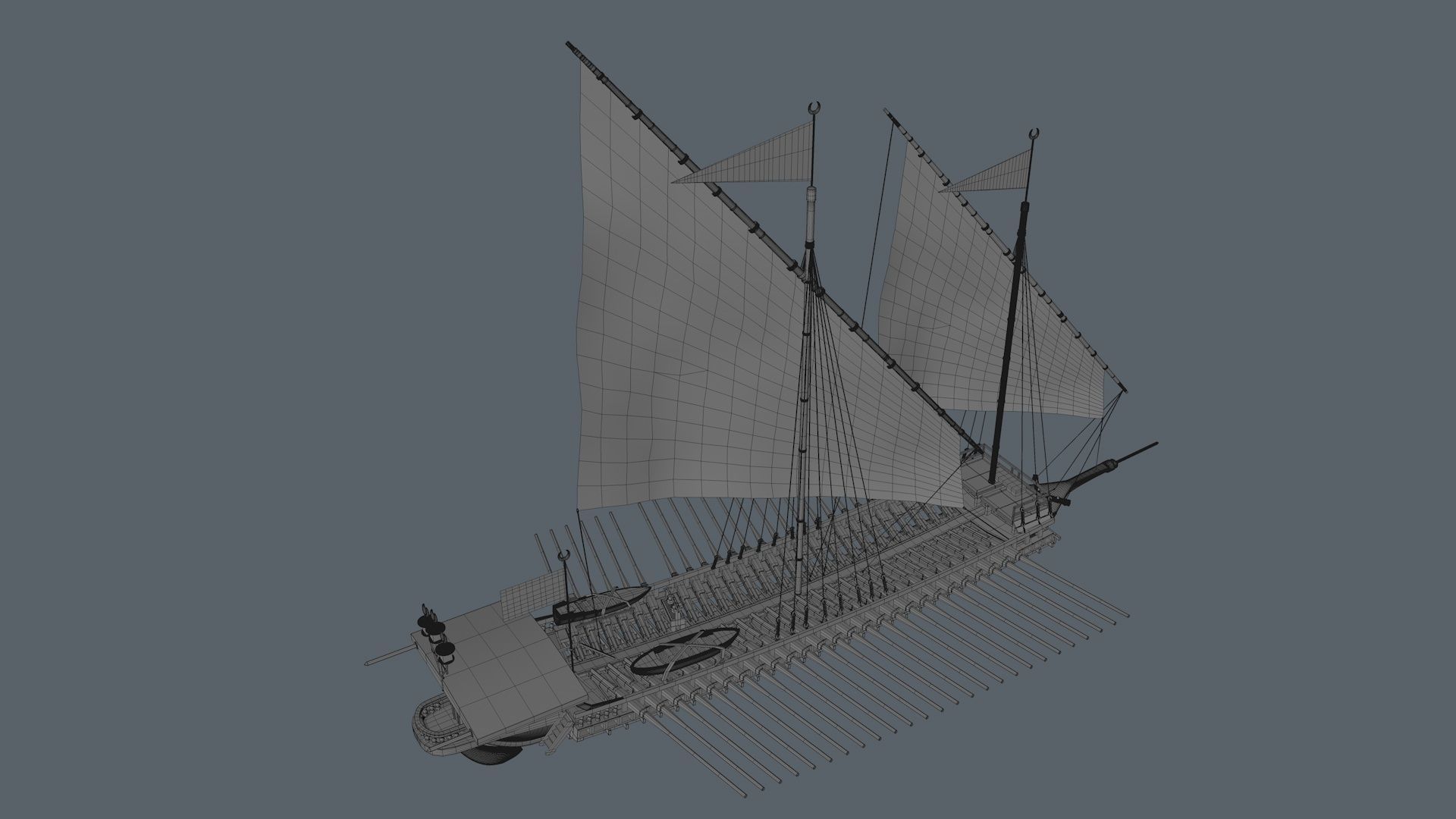 Galley Ship 3D model_6