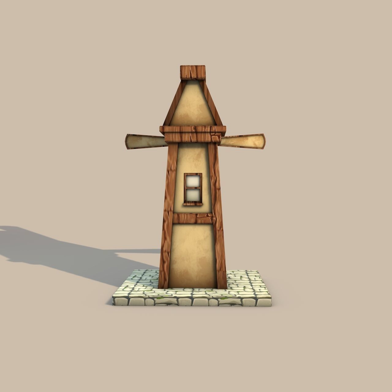 Cartoon Fantasy Mill Low-poly 3D model_4