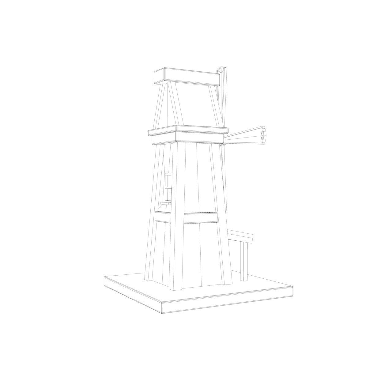 Cartoon Fantasy Mill Low-poly 3D model_13