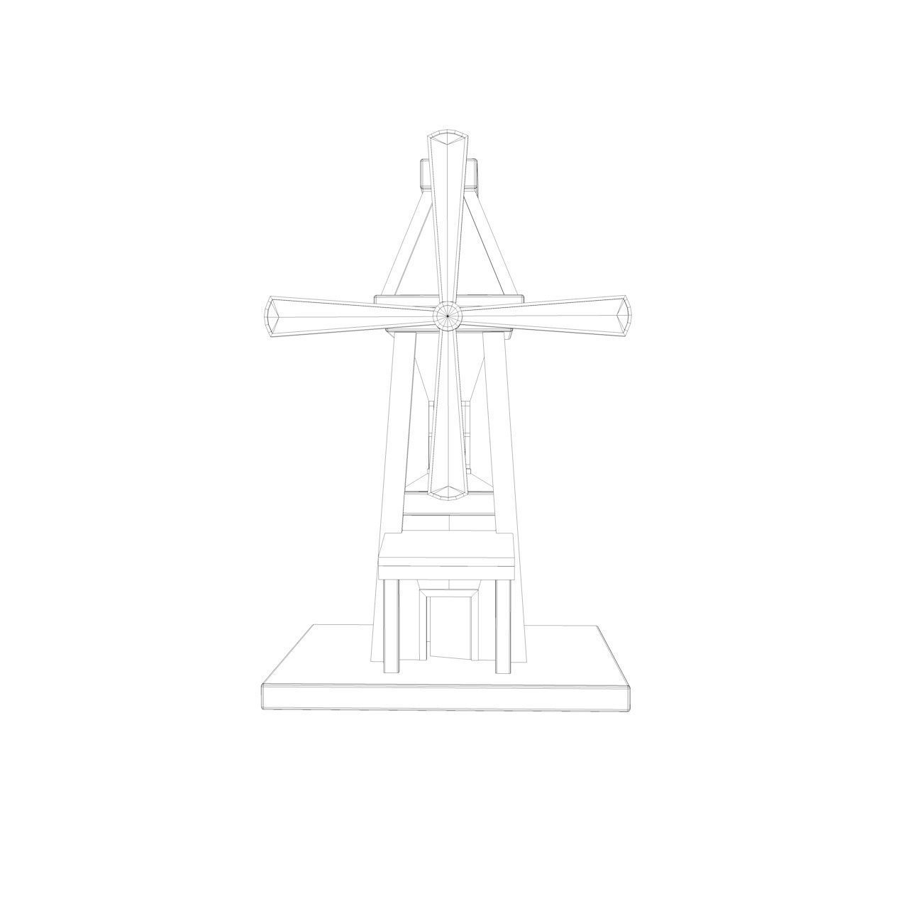 Cartoon Fantasy Mill Low-poly 3D model_8