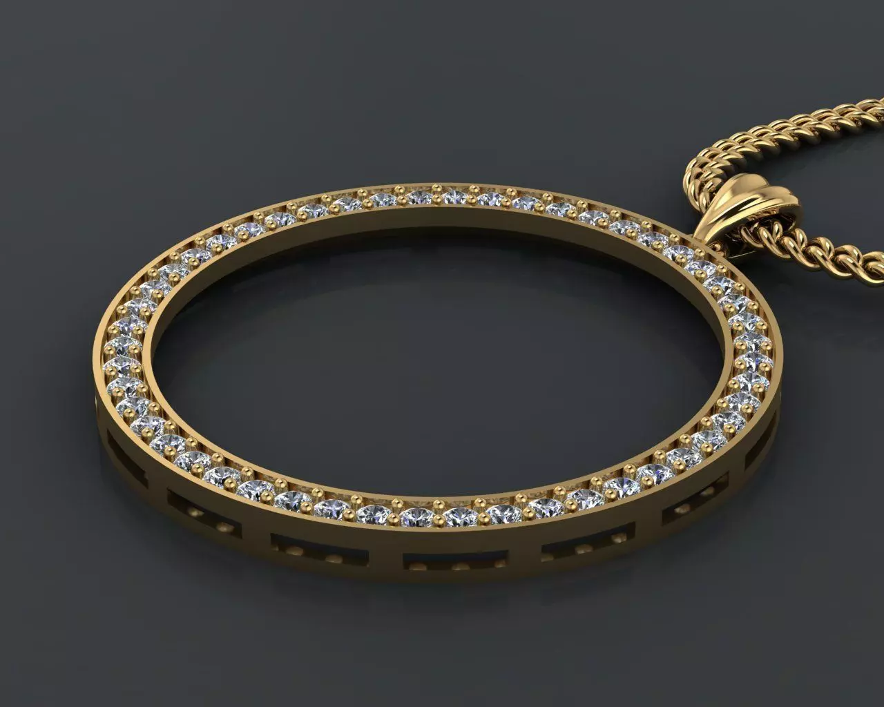 circle diamond pendant Free 3D print model