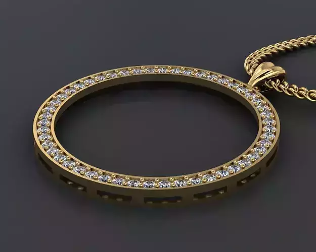 circle diamond pendant Free 3D print model