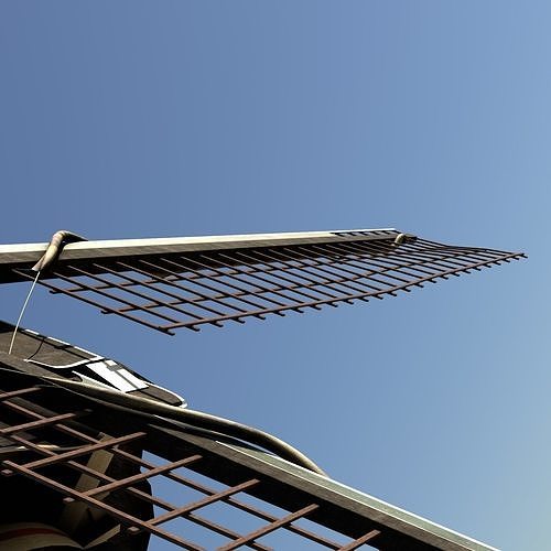 Windmill - Smock mill Low-poly 3D model 7