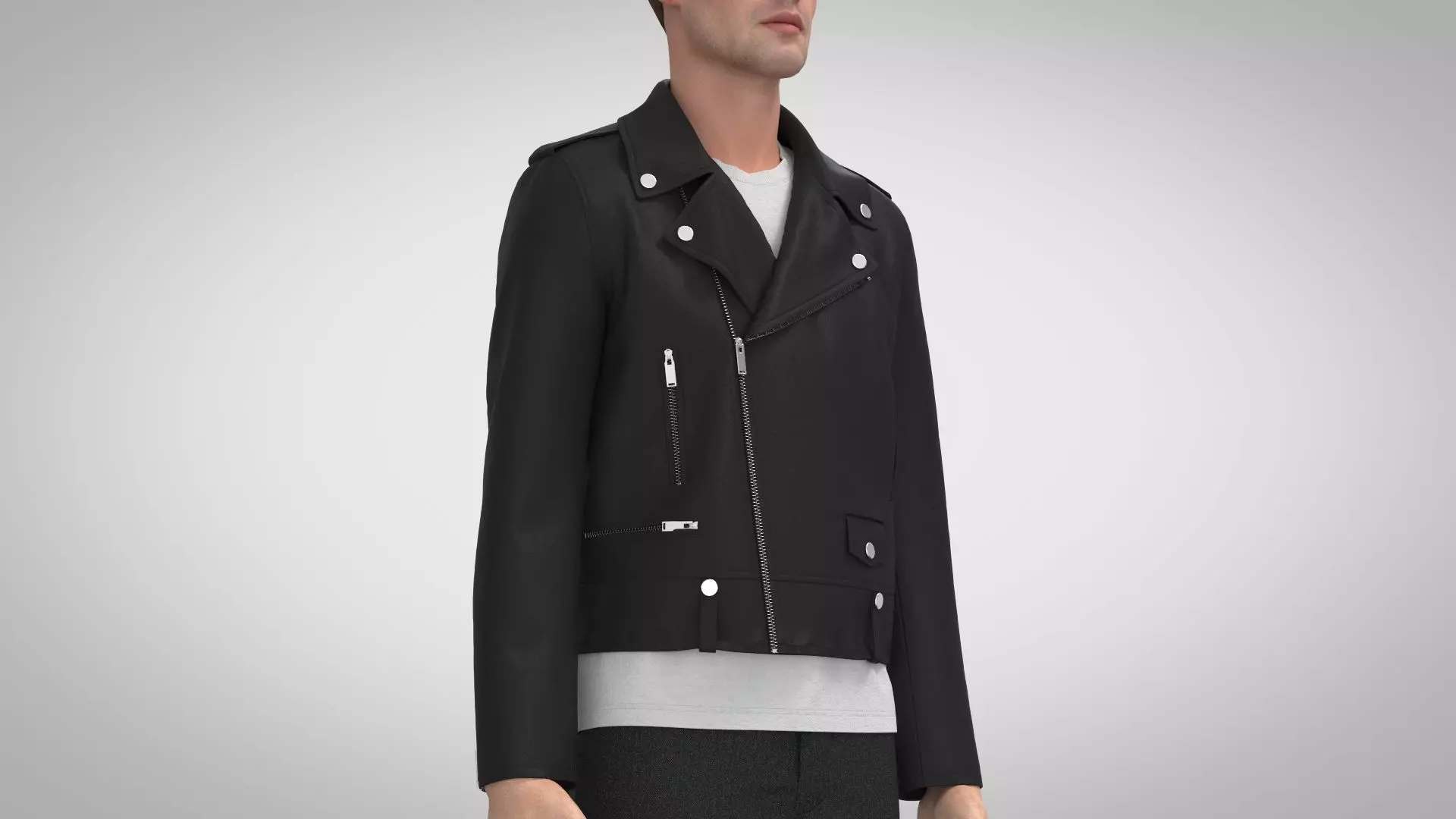 Leather Biker Jacket 3D model | CGTrader