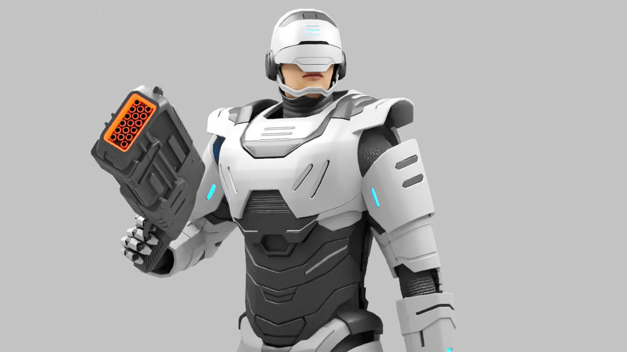 sci fi cap   rigged character 3D model_3