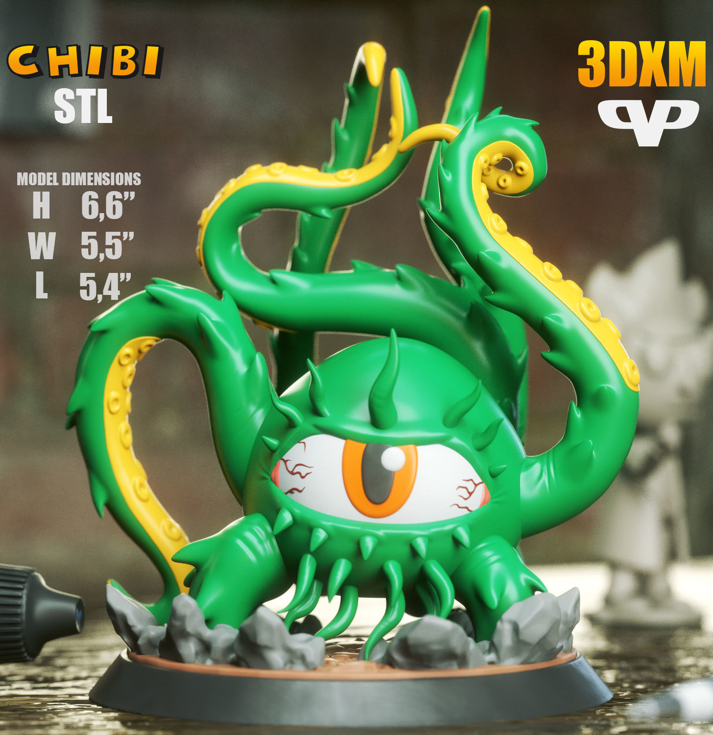 Marvel United Gorath Chibi STL for 3D Printing ChibiSTL 3DXM 3D print model_1