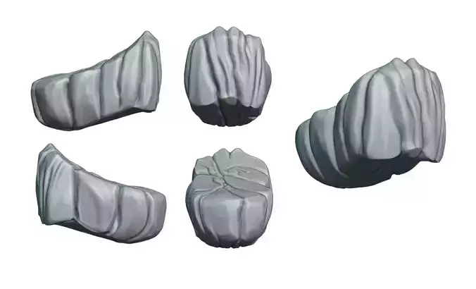 Stone 1 set of four metal