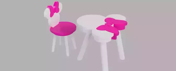 Minnie Chair and Table 3D print model