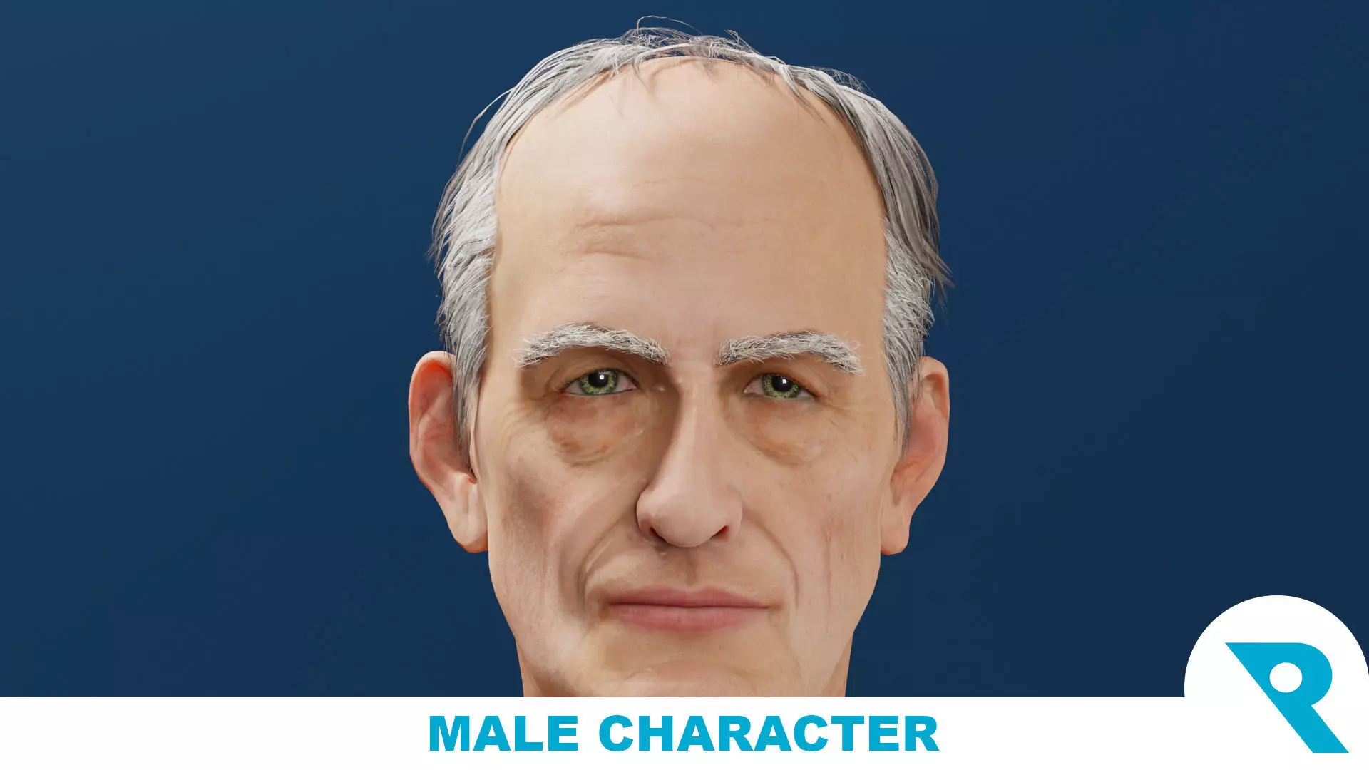 Realistic Male Character - Grandpa Thomas 3D model_0