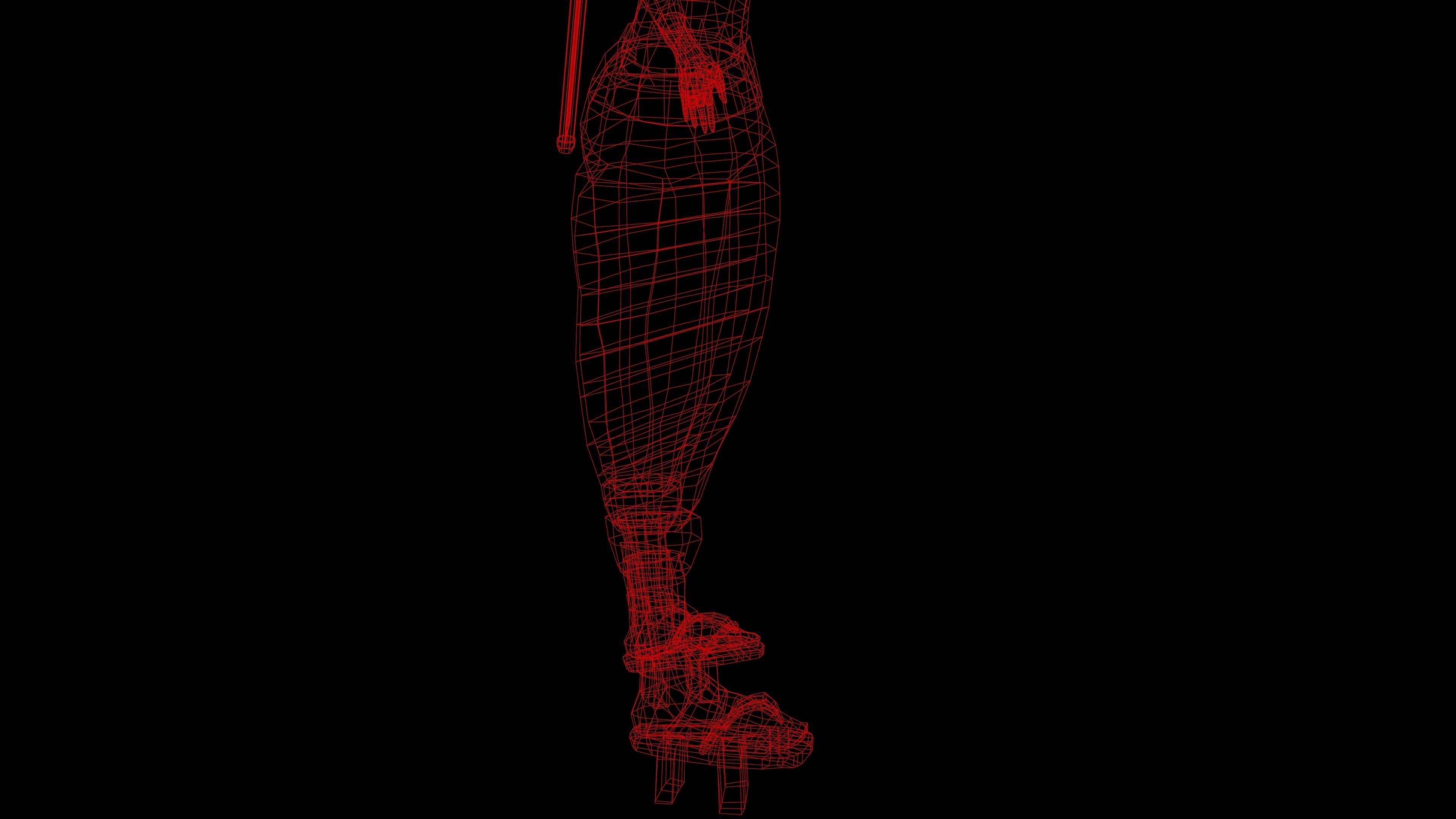 Ninja Girl Game Ready Low-poly 3D model Low-poly 3D model_32