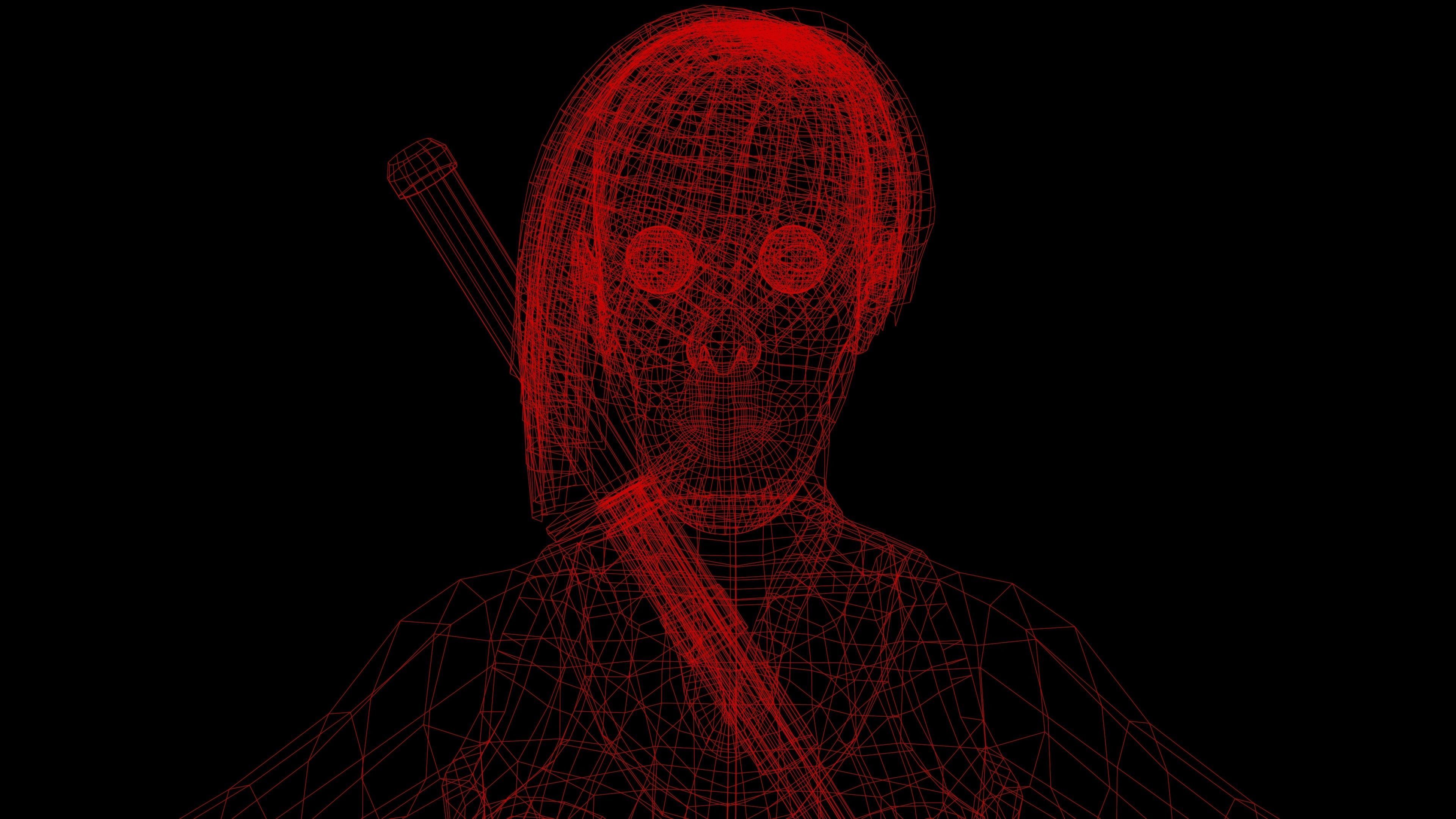 Ninja Girl Game Ready Low-poly 3D model Low-poly 3D model_27