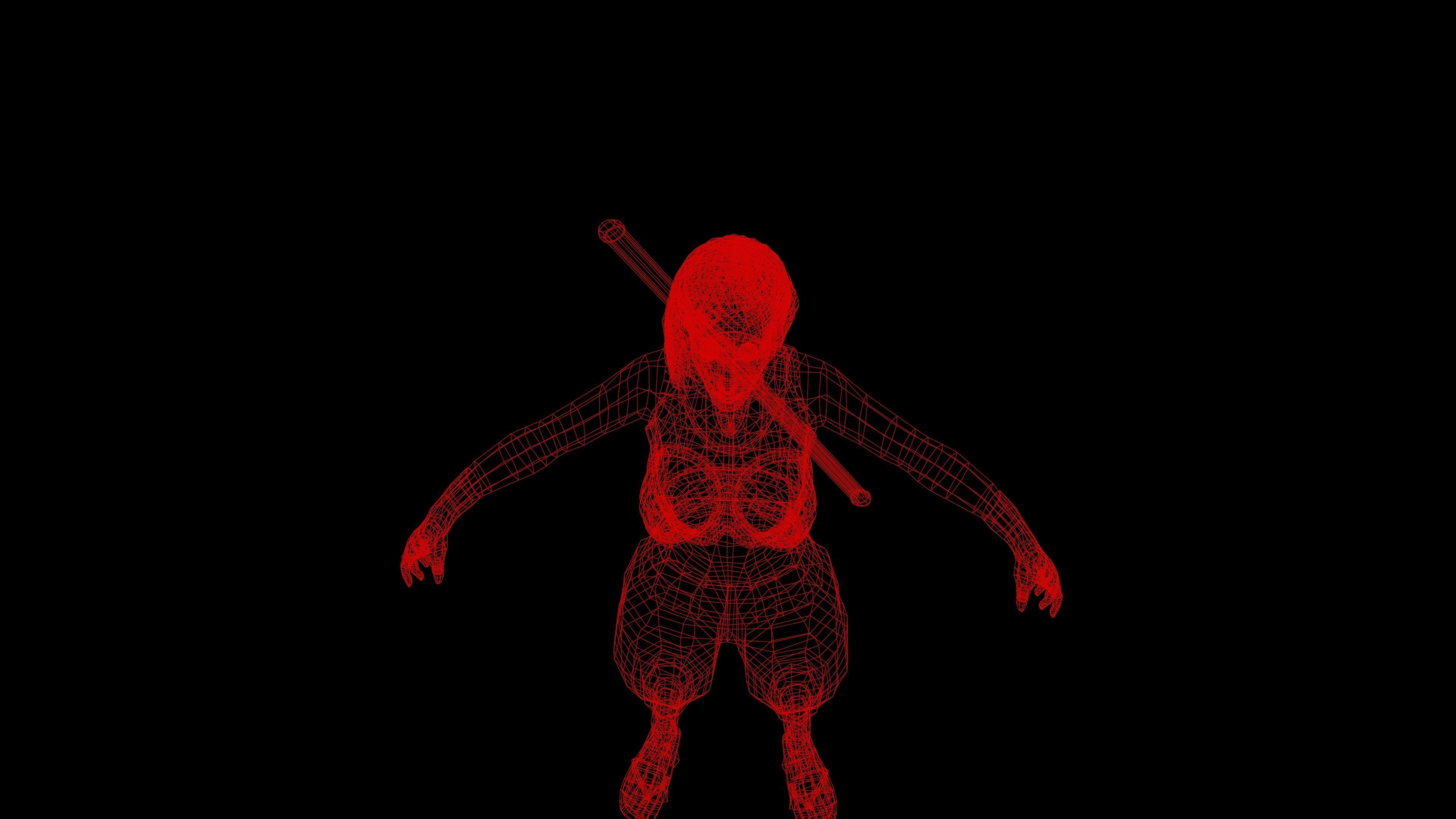 Ninja Girl Game Ready Low-poly 3D model Low-poly 3D model_58