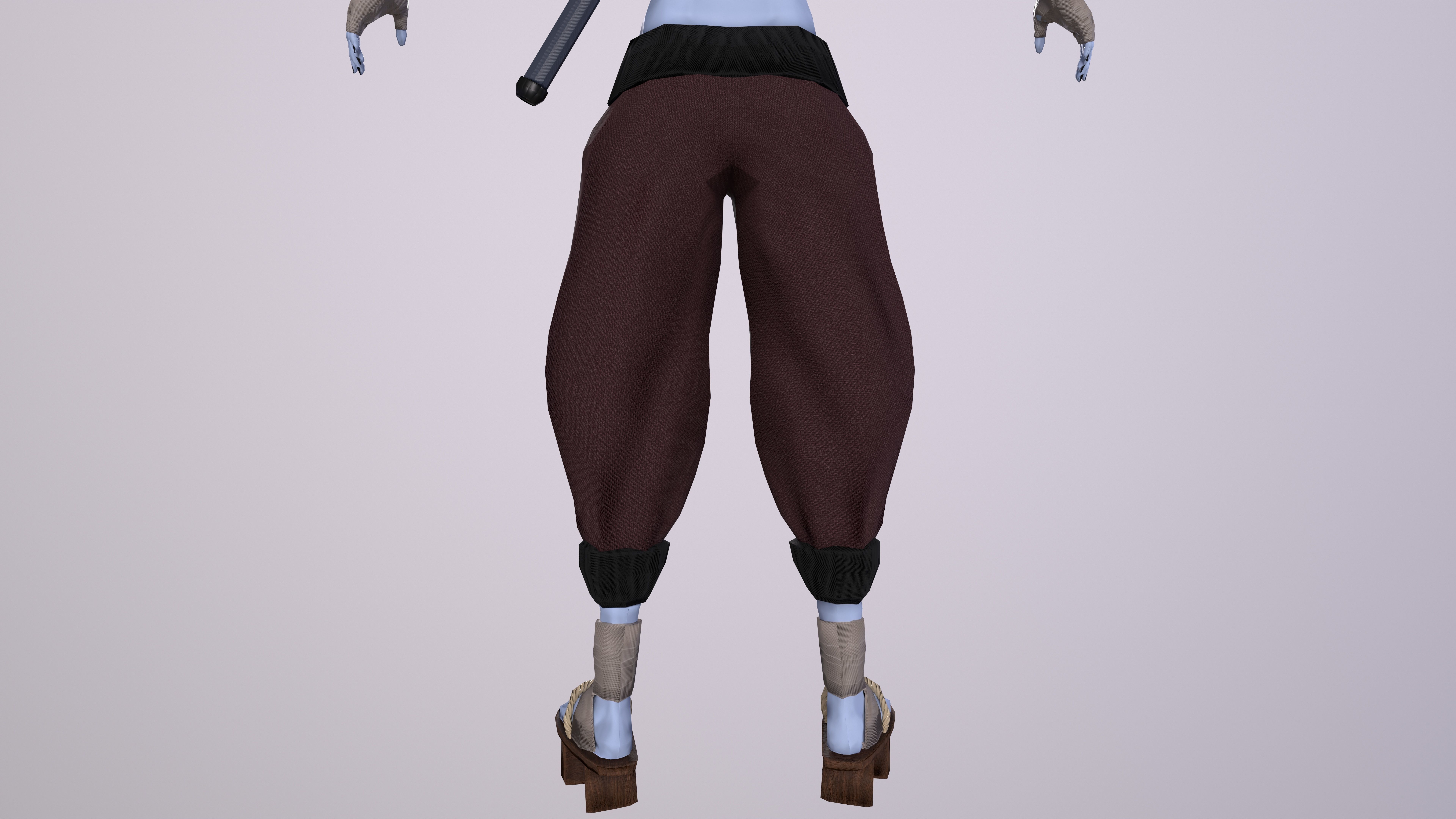 Ninja Girl Game Ready Low-poly 3D model Low-poly 3D model_13