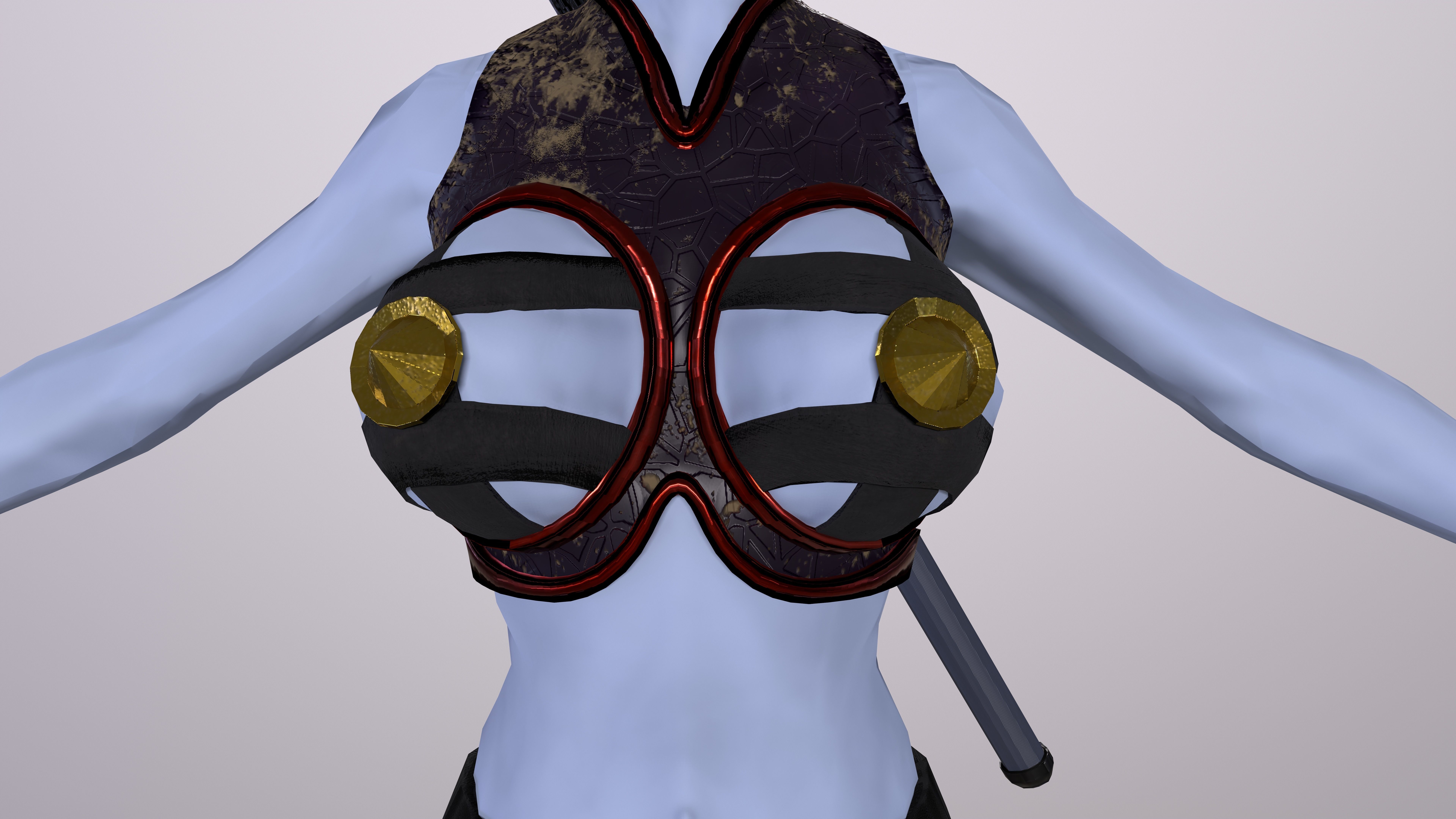 Ninja Girl Game Ready Low-poly 3D model Low-poly 3D model_8