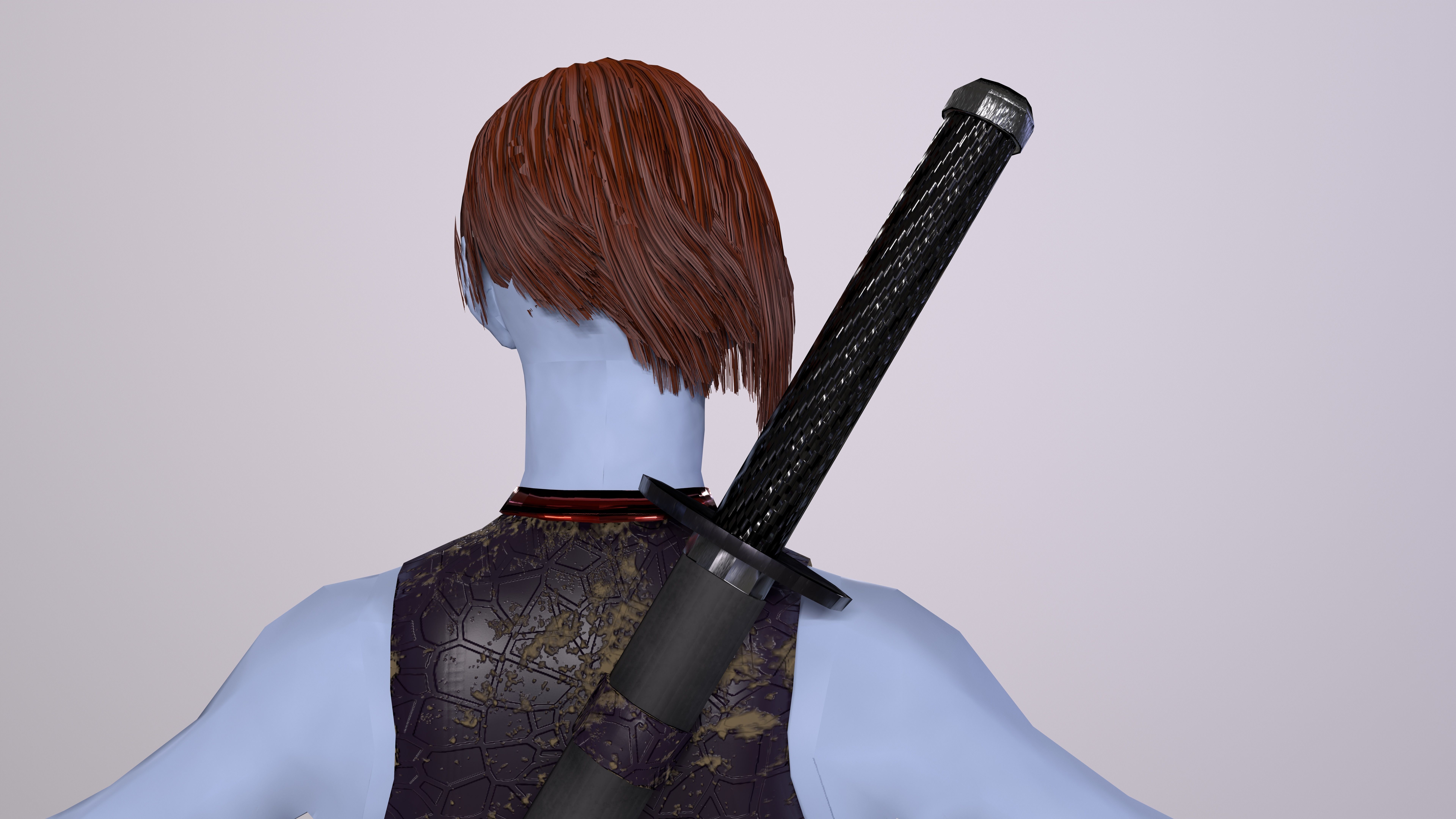 Ninja Girl Game Ready Low-poly 3D model Low-poly 3D model_15