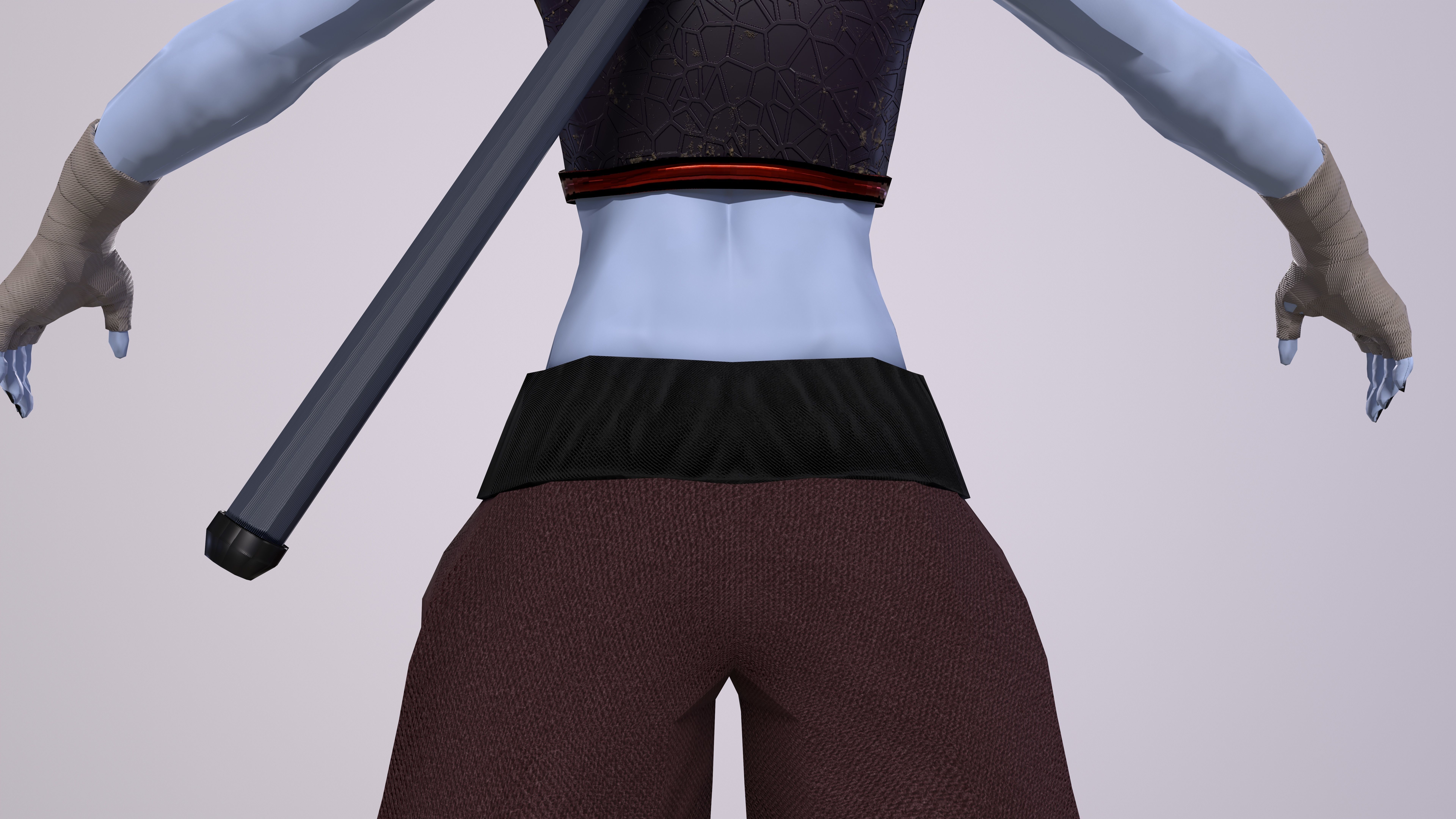 Ninja Girl Game Ready Low-poly 3D model Low-poly 3D model_14