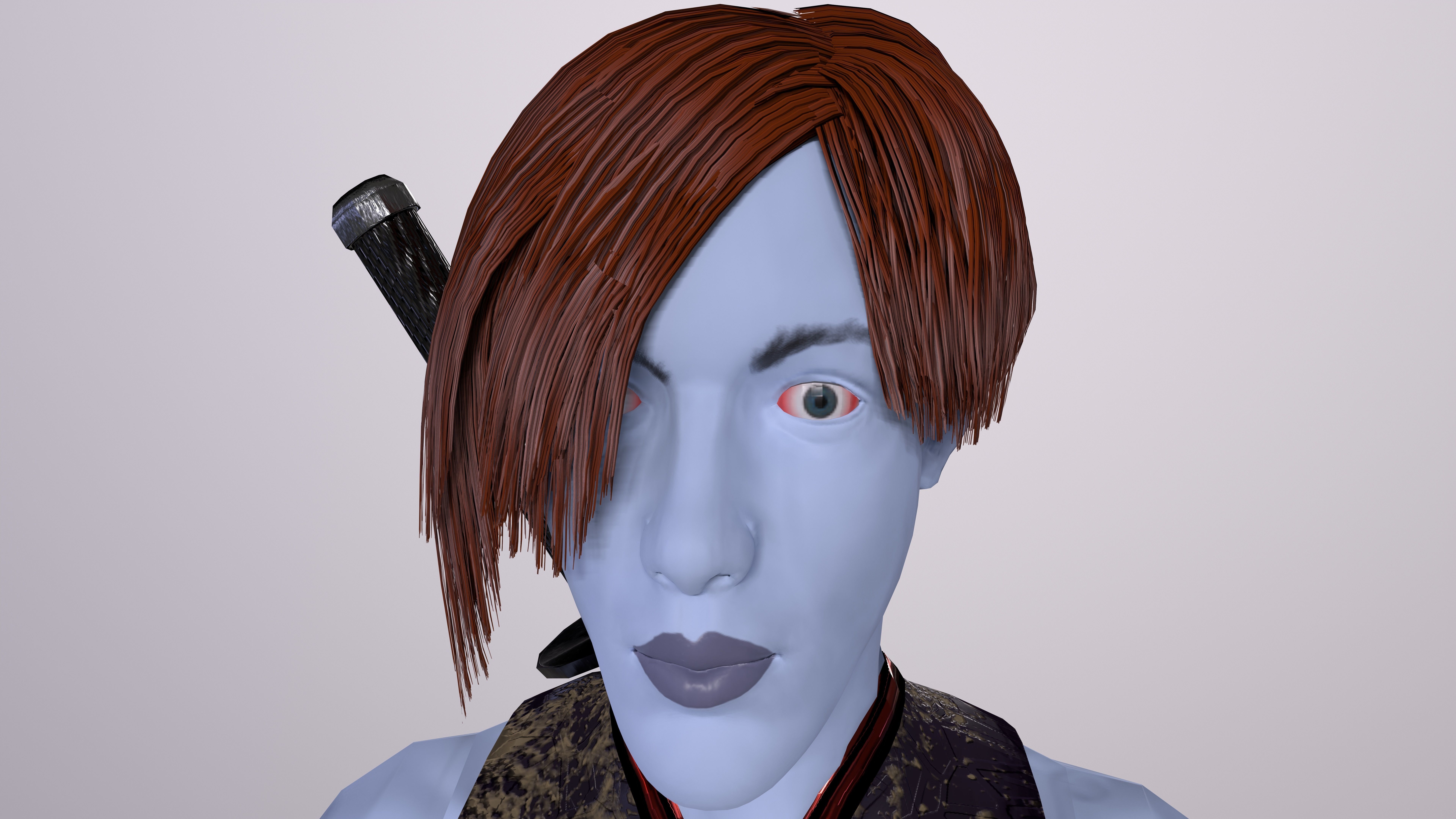 Ninja Girl Game Ready Low-poly 3D model Low-poly 3D model_17