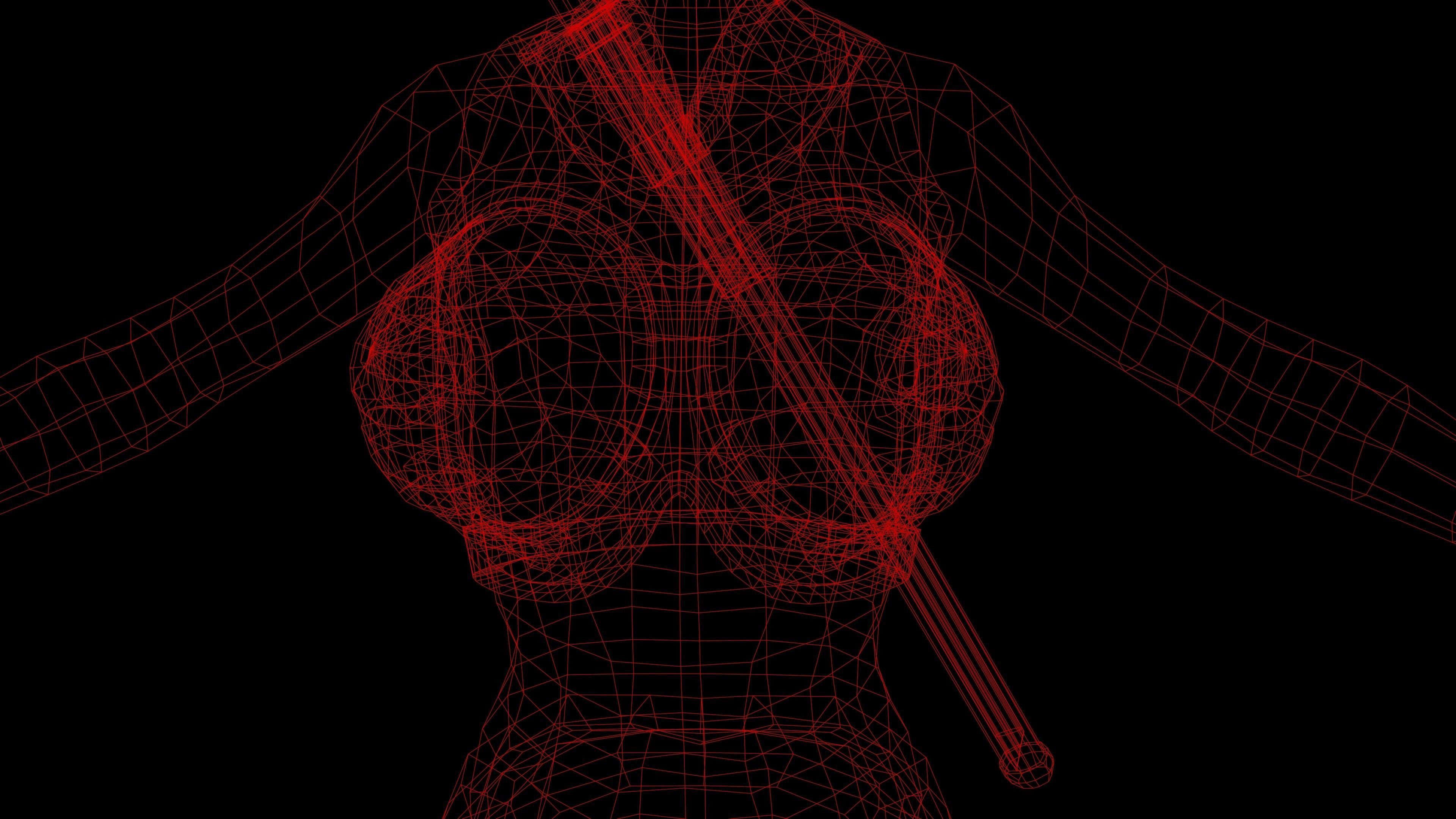 Ninja Girl Game Ready Low-poly 3D model Low-poly 3D model_34