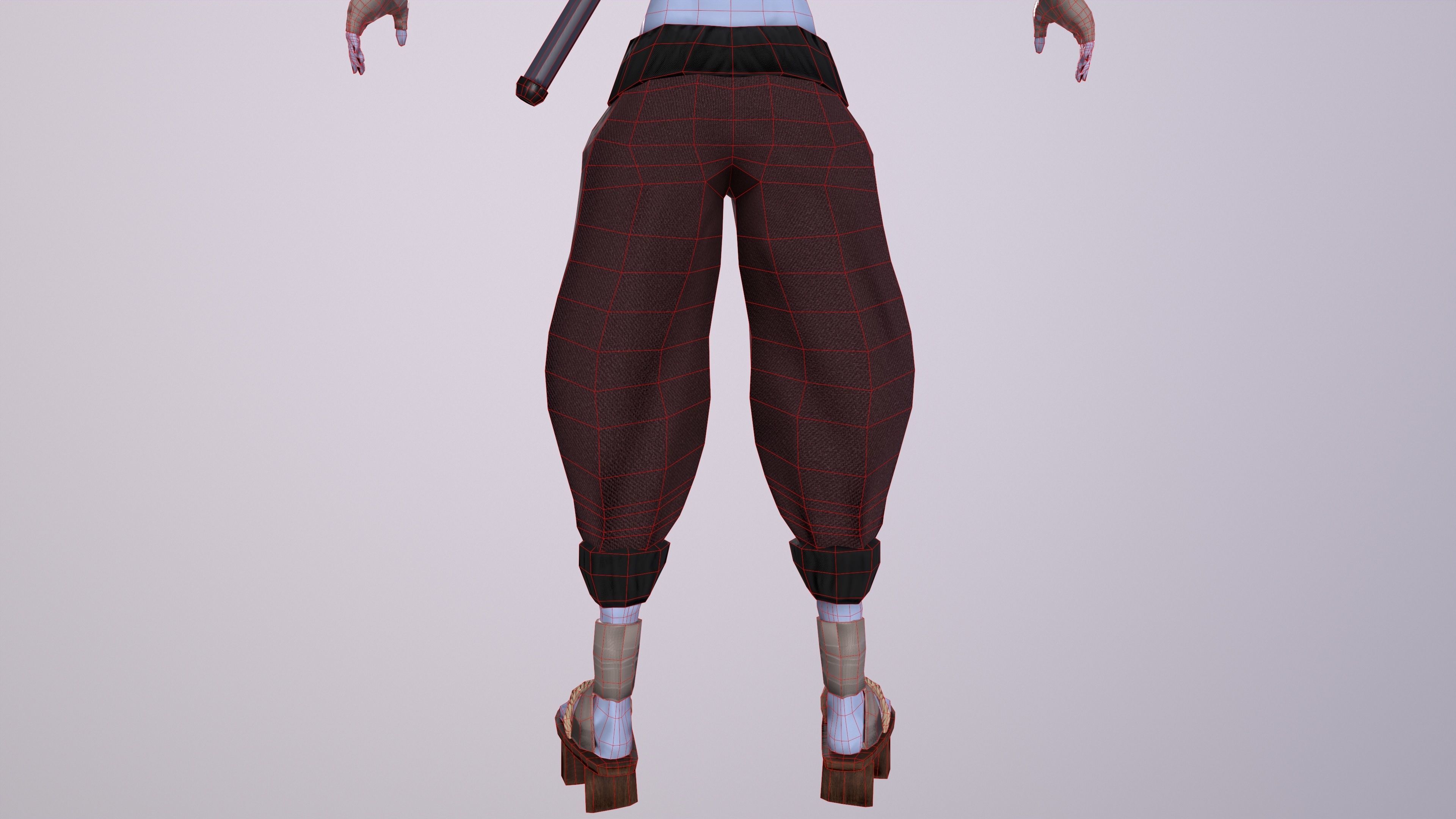 Ninja Girl Game Ready Low-poly 3D model Low-poly 3D model_47