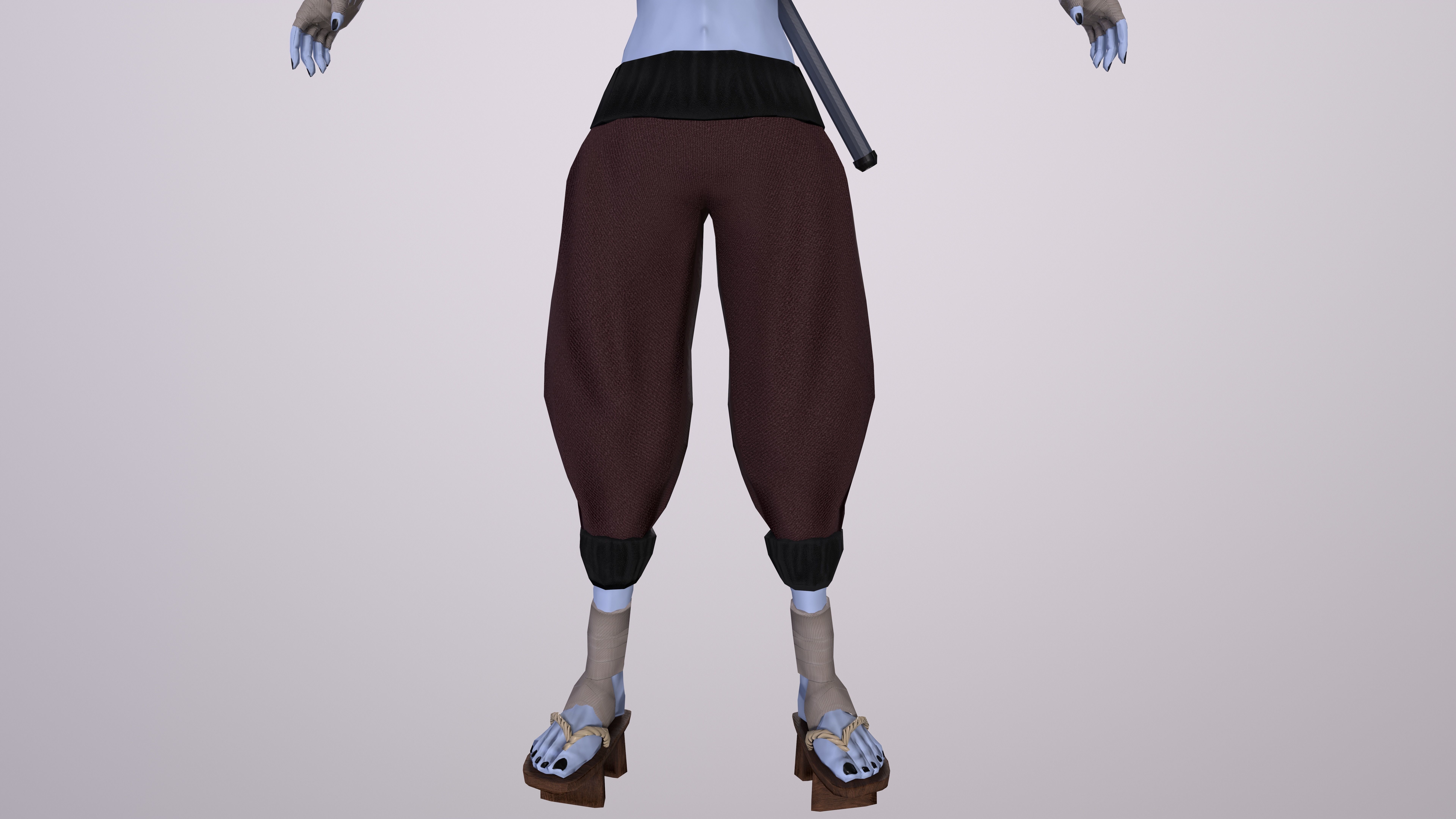 Ninja Girl Game Ready Low-poly 3D model Low-poly 3D model_6