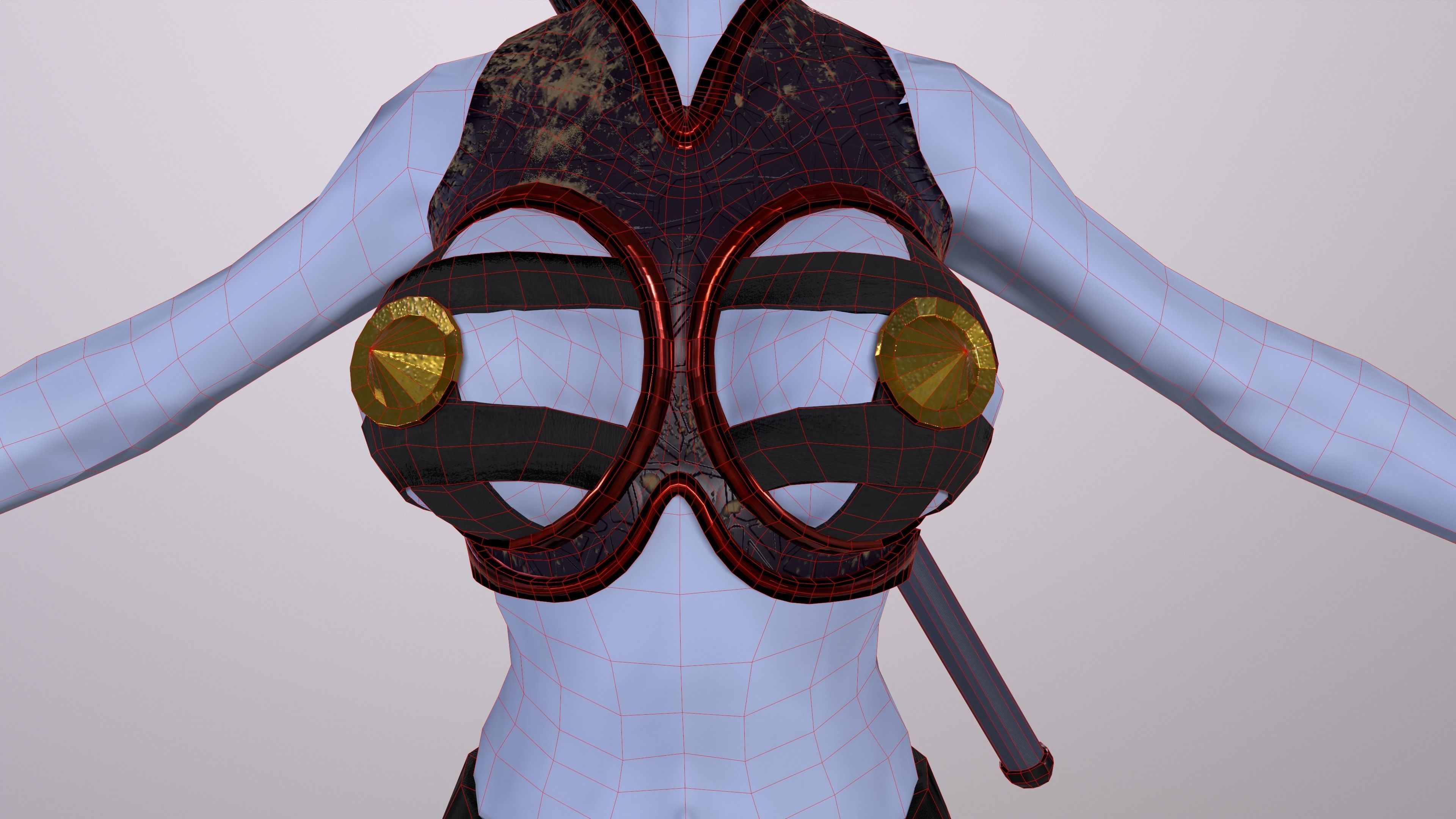 Ninja Girl Game Ready Low-poly 3D model Low-poly 3D model_35