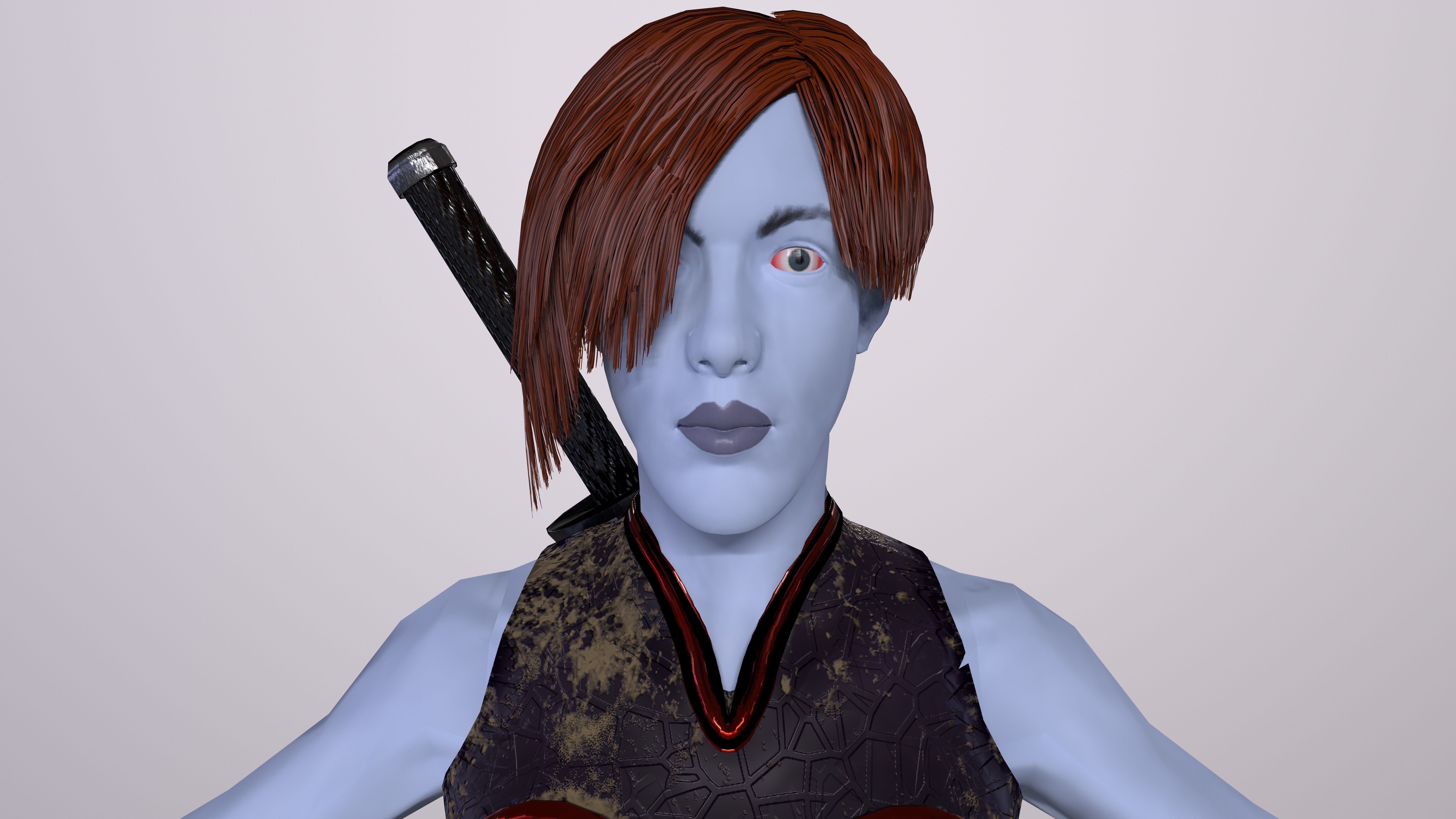 Ninja Girl Game Ready Low-poly 3D model Low-poly 3D model_7