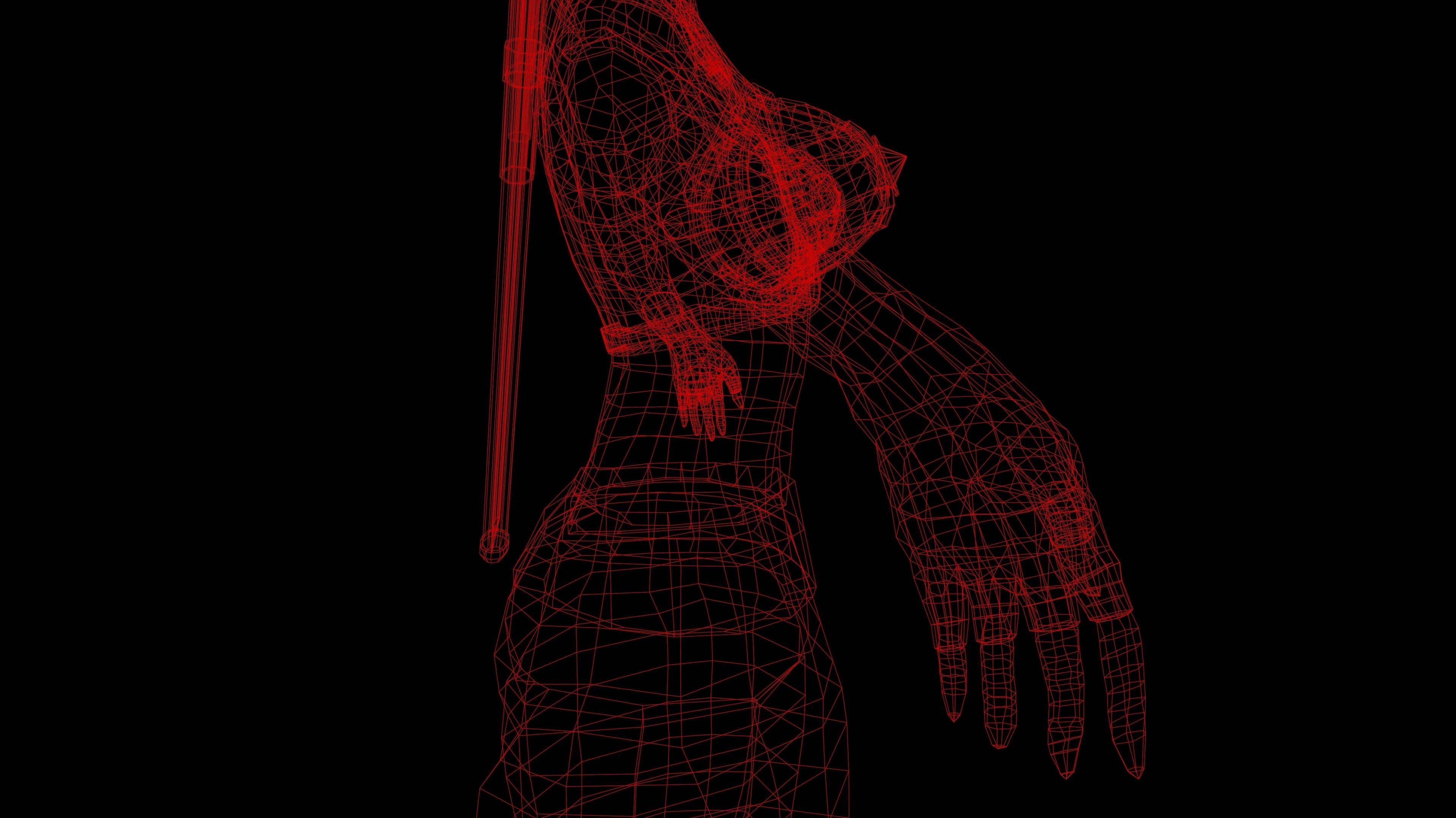 Ninja Girl Game Ready Low-poly 3D model Low-poly 3D model_38