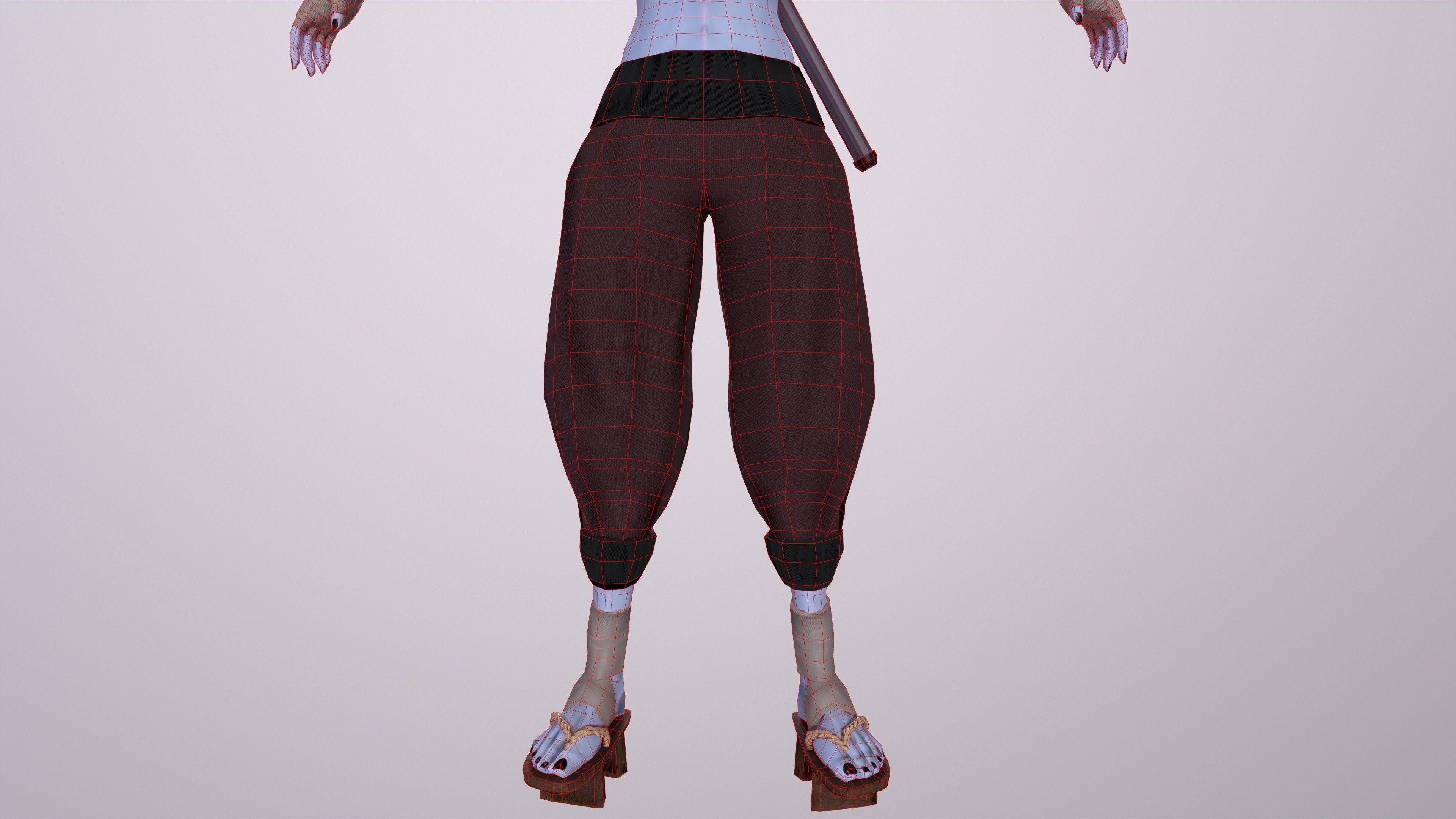 Ninja Girl Game Ready Low-poly 3D model Low-poly 3D model_28