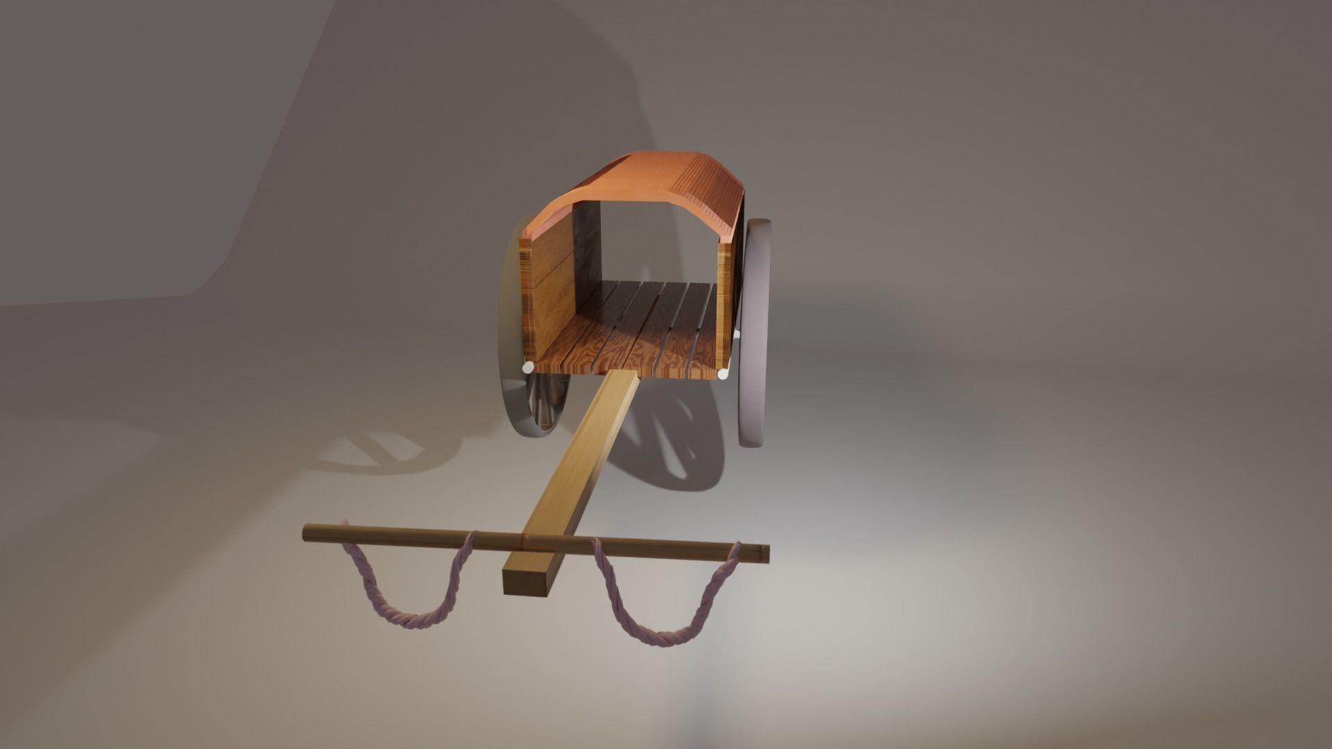 Midieval cart Low-poly 3D model_5