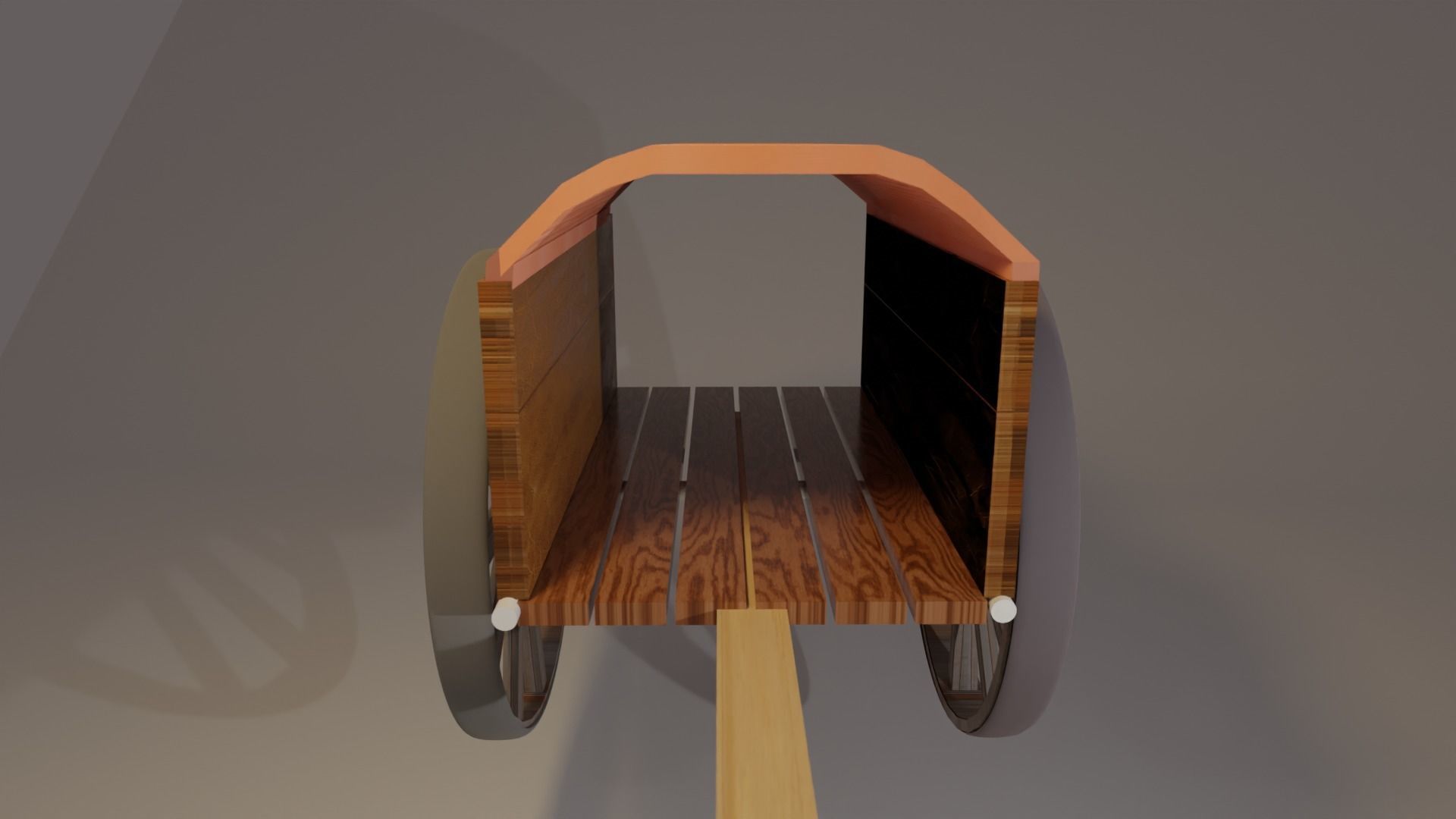 Midieval cart Low-poly 3D model_4