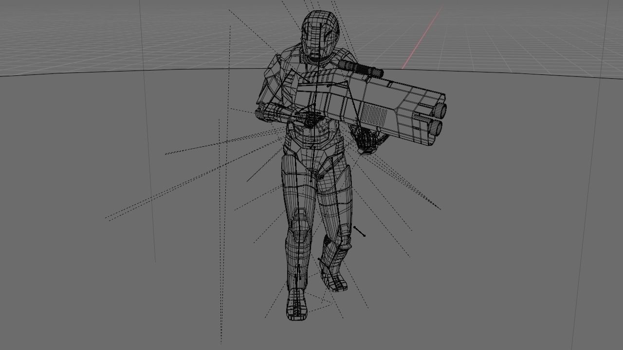 Sci- fi  soldier rigged animated character 3D model_5