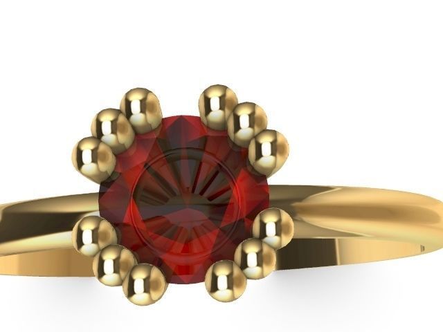 5 designer solitaire rings stl verified 3D print model_44