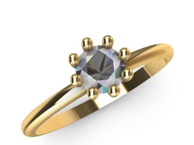 5 designer solitaire rings stl verified 3D print model_20