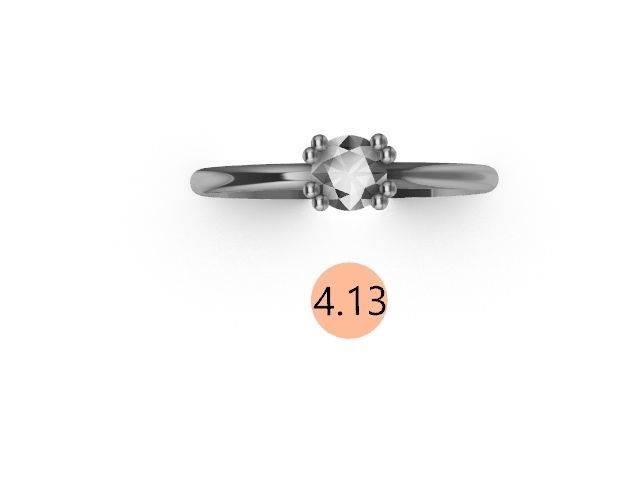 5 designer solitaire rings stl verified 3D print model_40
