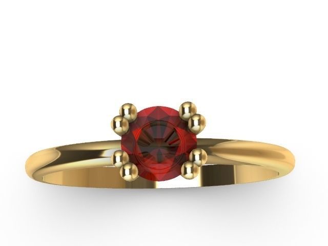 5 designer solitaire rings stl verified 3D print model_2