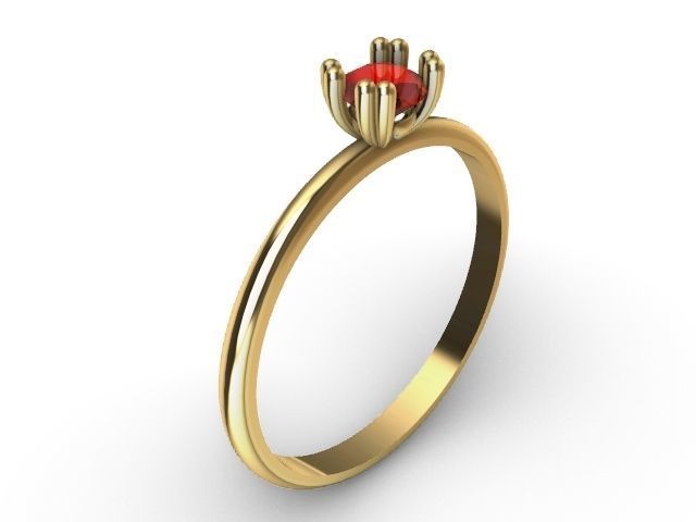 5 designer solitaire rings stl verified 3D print model_29