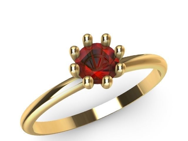 5 designer solitaire rings stl verified 3D print model_27