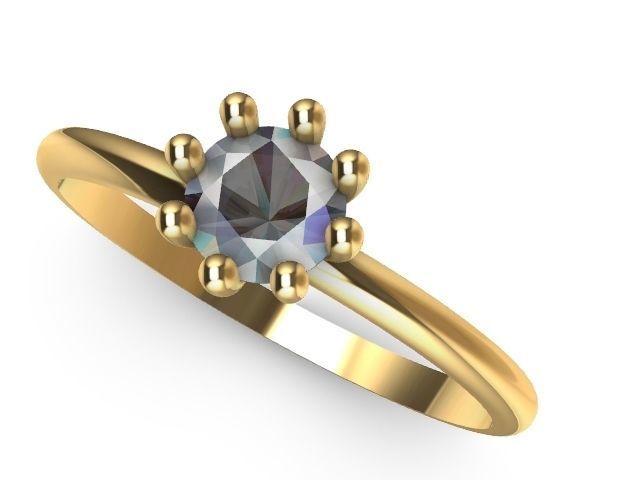 5 designer solitaire rings stl verified 3D print model_3