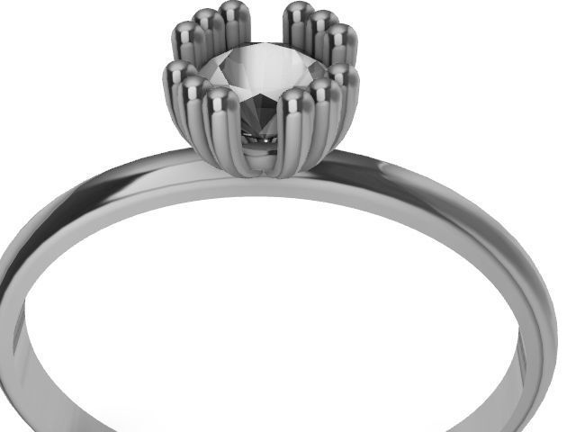 5 designer solitaire rings stl verified 3D print model_51