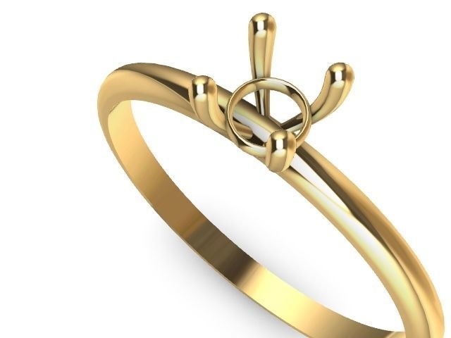 5 designer solitaire rings stl verified 3D print model_5