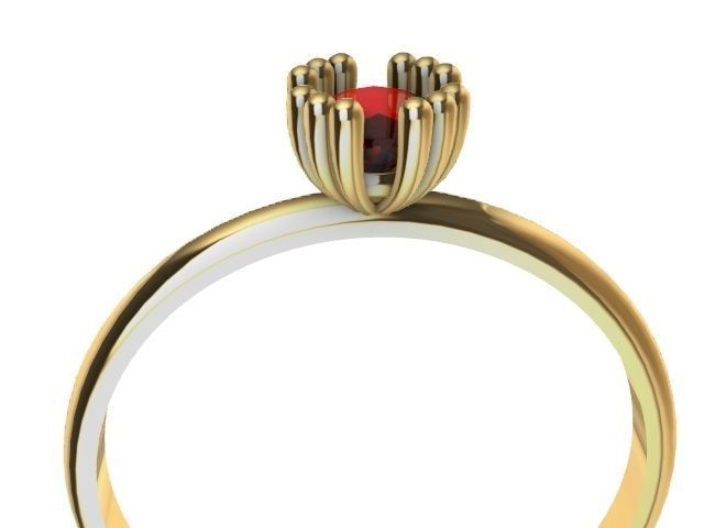 5 designer solitaire rings stl verified 3D print model_42