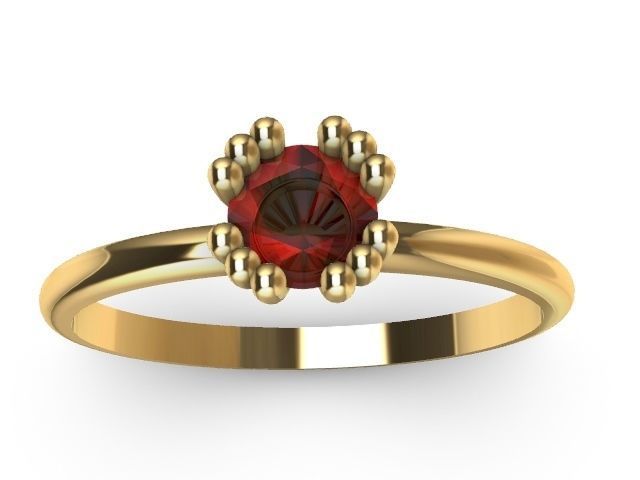 5 designer solitaire rings stl verified 3D print model_34