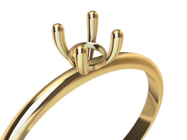 5 designer solitaire rings stl verified 3D print model_6