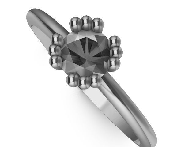 5 designer solitaire rings stl verified 3D print model_52