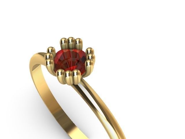 5 designer solitaire rings stl verified 3D print model_43